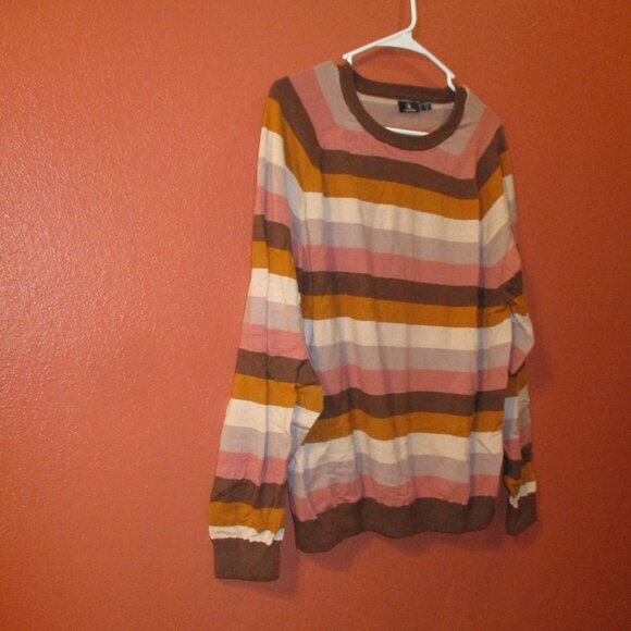 Volcom Youth Girl XX Large Brown Orange Soft Striped Warm Long Sleeve Sweater - Picture 2 of 7